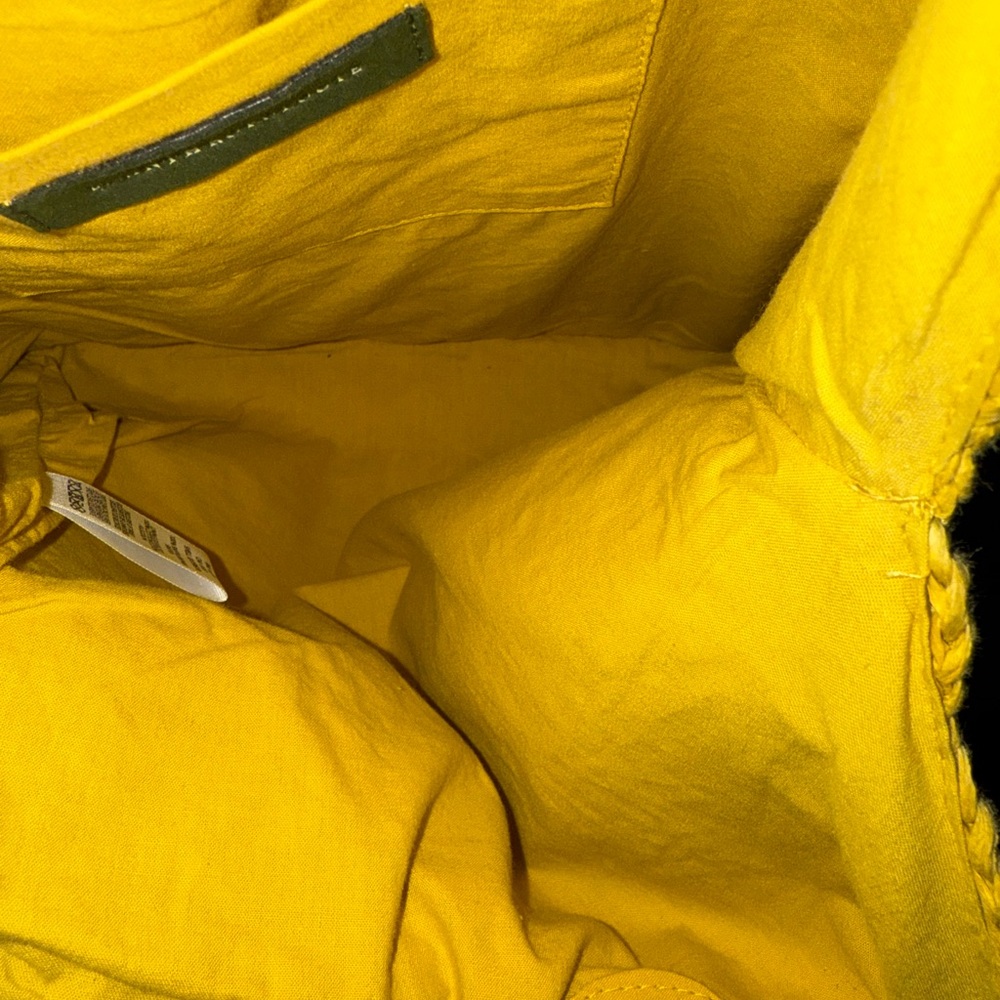 Anthropologie Rosalita Rafia Yellow Fringe Tote Bag - Picture 13 of 16